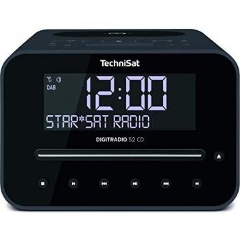 Reloj Radio Estéreo DAB+ Technisat DigitRadio 52 CD con Bluetooth, Carga Inalámbrica y Reproductor de CD