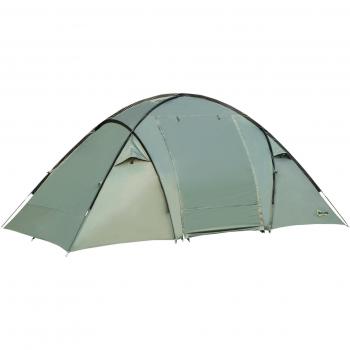 Outsunny Tienda de Campaña para 3-4 Personas Impermeable 2000mm Familiar Portátil con 2 Puertas para Camping Senderismo Acampada 480x220x190 cm Verde