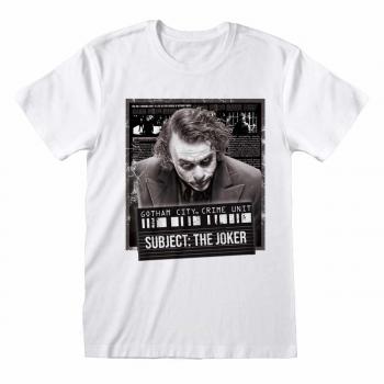 Camiseta unisex blanca de Batman - The Dark Knight - Joker Mug Shot - Talla XL