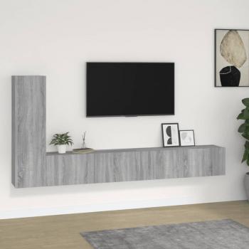 Set de muebles para TV 3 piezas madera contrachapada gris Sonoma Vidaxl