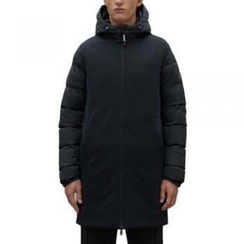 Ecoalf Ritter Black Sustainable Hooded Jacket for Men, Size L
