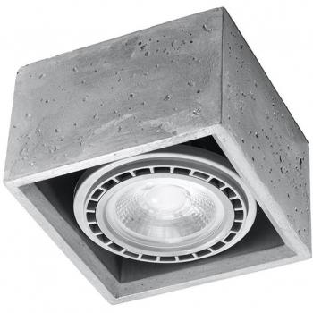 Luminaria de Hormigón Quatro GU10 para Iluminación Interior con Aplique de Techo LED, Color Gris, para 1 Bombilla, Diámetro 9cm