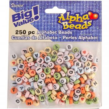 Alfabeto perline 7mm 250/Pkg-Multi colore rotondo