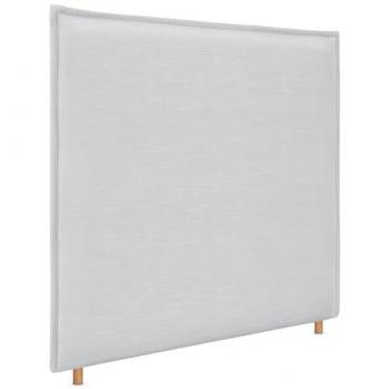 Cabecero Tapizado de Lino Natural con Ribete hasta el Suelo y 8cm de Grosor para Cama Dormitorio Moderno (Blanco, 135cm)