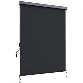 Toldo Vertical Impermeable para Balcón y Terraza, Protección Solar y Cortavientos, Color Gris Antracita, 1.4 x 2.5 m