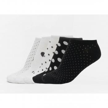 Urban Classics Unisex Adult No Show Socks Dots 5-Pack, Black/White, Size 6-8