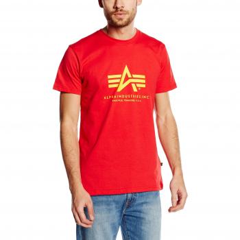 Alpha Industries Basic Short Sleeve T-Shirt for Men - Speed Red