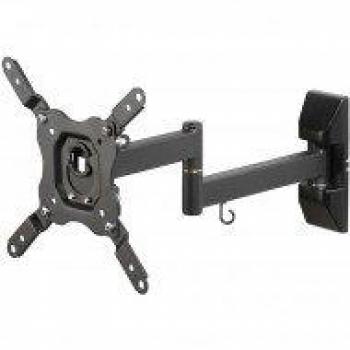 Vivanco BFMO 6020 Soporte Inclinable y Giratorio de Pared para Monitor/TV/LED de 13 a 43, hasta 25kg de Peso, Distancia a la Pared 50mm hasta 420mm, inclinación hasta -12º, Giro hasta 180º