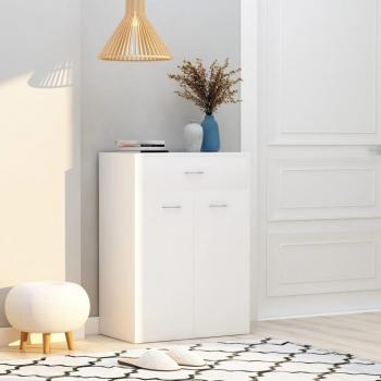 Zapatero de madera contrachapada blanco 60x35x84 cm