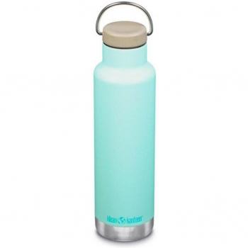 Botella térmica Klean Kanteen Insulated Classic 20oz (592 ml) con tapón Loop Cap, color azul claro