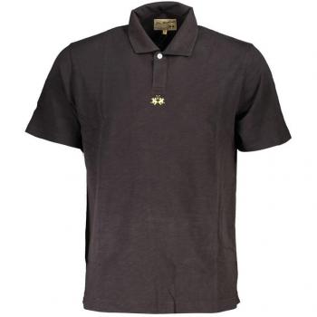 La Martina Elegant Black Cotton Polo Shirt Regular Fit - XL