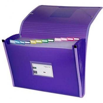 Grafoplás 02963035－Carpeta acordeón, tamaño folio, color violeta