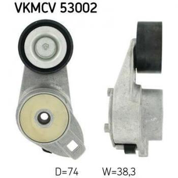Polea tensora SKF VKMCV 53002, para correa de distribución, con rodamiento de alta calidad, diseño optimizado para reducción de fricción y desgaste, compatible con múltiples modelos de vehículos