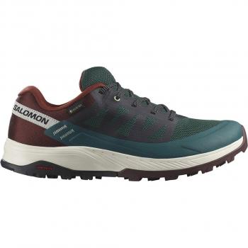 Salomon - Zapatillas de montaña de hombre Outrise GTX Verde/Rojo 46 2/3