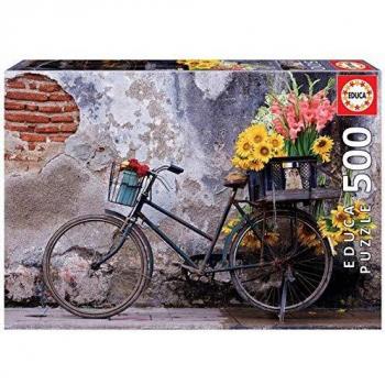 Educa Borras – Genuine Puzzles, 500 Pieces, Bicycle with Flowers