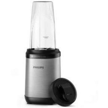 Batidora de vaso Philips HR2764/00, 800 W, 0.7 L, Cuchillas ProBlend Plus, Diseño compacto, Acero inoxidable y Negro