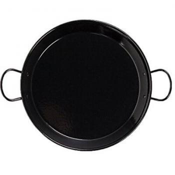 La Valenciana 36 cm Acero esmaltado sartén con 2 Asas, Negro