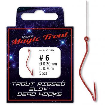 Quantum Angel gancho Trucha Magic Trout Rigged Slow Death Talla 6 180 cm rojo 0,20 mm