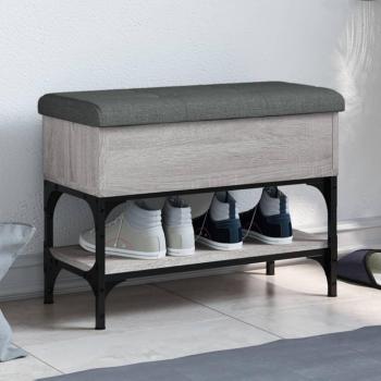 Banco zapatero de madera de ingeniería gris Sonoma 62x32x45 cm