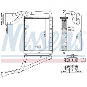 Radiador de calefacción NISSENS 707306 con características de alta eficiencia, diseño compacto, fácil instalación, materiales duraderos y compatibilidad con varios modelos de vehículos