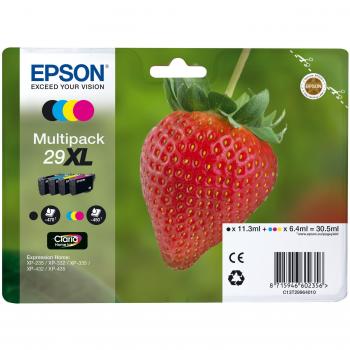 Epson Claria Home 29 - Multipack XL 30.5 ml, negro, cian, magenta y amarillo, paquete estándar, XL válido para los modelos XP-235, XP-245, XP-247 y otros