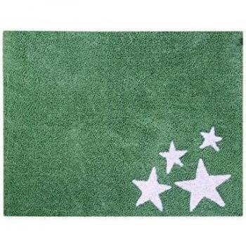 Happy Decor Kids -Alfombra Lavable Four Stars 100% Algodón Natural -Menta- 120x160 cm
