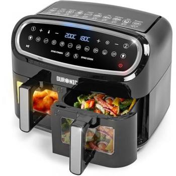 Freidora de Aire Duronic AF24 2400W | 9L | Sin Aceite | 10 Programas Preestablecidos | Funciones Sync Cook y Sync Finish