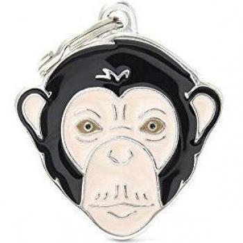 My Family Placa de Identificación personalizado para perro Made in Italy, Chimpancé, Placa de identificación de Perro Grabada Gratis Aluminio, Metal Esmaltado a Mano, Colección Wild