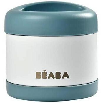 BÉABA Envase Conservación Alimentos Isotérmico, Para Bebés y Niños, 100% Hhermético, Inox, Mantiene el frío/calor durante más de 5h, Doble pared, 500 ml, Azul/Blanco