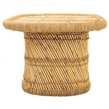 Mesa auxiliar de bambú marrón 102x65x45h cm de estilo Bambú