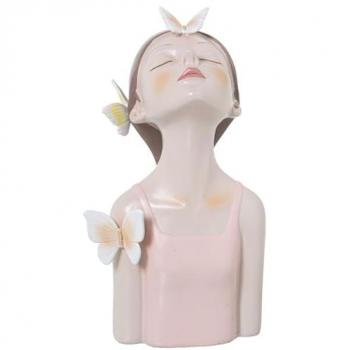 Figura Decorativa Alexandra House Living Rosa Acrílico Plástico Melamina 11 x 10 x 20 cm