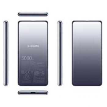 Power Bank Xiaomi Ultra Slim 5000mAh con Carga Rápida Bidireccional USB Type-C, Potencia Máxima de 20W, Compatible con Smartphones y Tablets