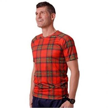 HOOPOE Camiseta Escocia Hombre, Manga Corta, Running, Gimnasio #ScottishRed Talla M