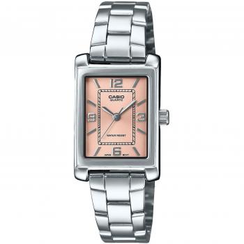 Casio Women's Standard Analog Quartz Watch with Stainless Steel Band and Pink Dial LTP-1234DD-4A