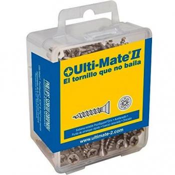 Ulti-Mate II B35020L Caja Grande con Tornillos de Alto Rendimiento para Madera Acabado ZINCADO de 3,5 x 20 mm, Negro, Set de 100 Piezas
