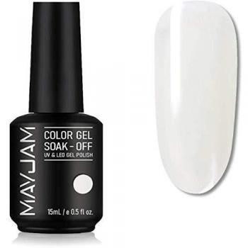 MAYJAM Gel Esmalte de Uñas Barniz Soak Off UV LED Esmalte de Uñas en Gel Nail Art Manicure Salon DIY en Casa 15ML- Blanco Clásico