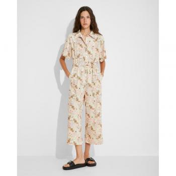 Mono camisero floral de mujer con cinturón y detalle de flores - Elegancia primaveral