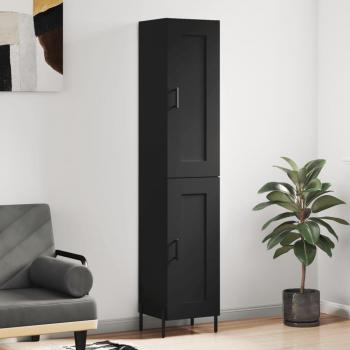 Aparador negro de madera multicapa 34,5x34x180 cm