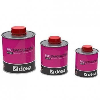 DESA 81020104 81020104-Adhesivo PVC evacuacion Pincel 1000 ml-Envase de 12 ud, Gris