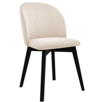 Silla Racine 104, Muebles ES, Tapiz de terciopelo Magic Velvet 2250, Aglomerado laminado, Dimensiones: 53 x 83 x 57 cm, Color negro