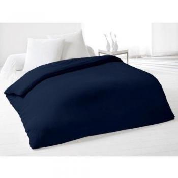 Funda de edredón lisa 220x240 cm de algodón azul marino