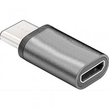 Microconnect USB3.1CMBF Adaptador de Cable USB 3.1 Tipo C a Micro-USB 2.0 Tipo B, Conector Macho a Hembra, Color Gris