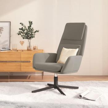 Sillón de relax de terciopelo gris claro vidaXL