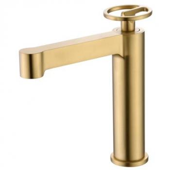 Grifo monomando para lavabo Olimpo oro cepillado IMEX BDC033-1OC