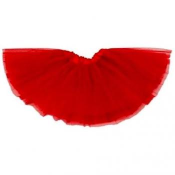 Falda de tul Lily para niñas - Tutú Enagua Falda de Ballet - Rojo - Talla única