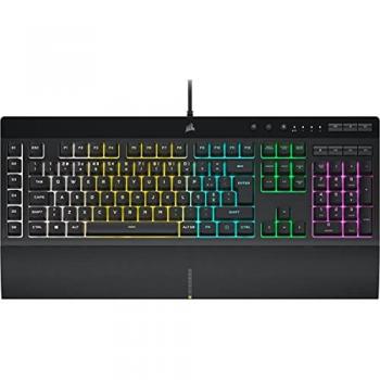 Corsair K55 RGB PRO Teclado Gaming con Cable y Membrana, IP42 Resistente al Polvo y Salpicaduras, 6 Teclas Macro con Integración Elgato, iCUE, QWERTY Español