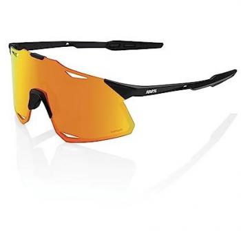 100% Hypercraft Performance Sport Sunglasses - Matte Black with HiPER Red Multilayer Mirror Lens