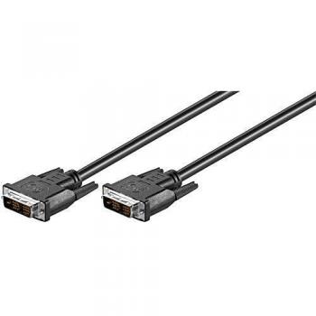 Cable DVI-D 18+1 Full HD, Enlace Único, 2 m, Niquelado, Negro