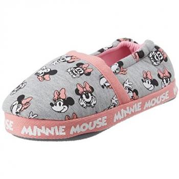 Zapatillas de Casa Infantiles Tipo Francesita Minnie Mouse Multicolor - Talla 30-31 - Poliéster y Suela TPR