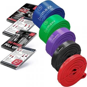 Bandas de Resistencia Elástica + Guía de Entrenamiento | Pull Up Bands Yoga Pilates Calistenia Deporte | Banda de Tracción para Musculacion Fitness y Estiramientos | Gimnasio en casa Ejercicio Gym